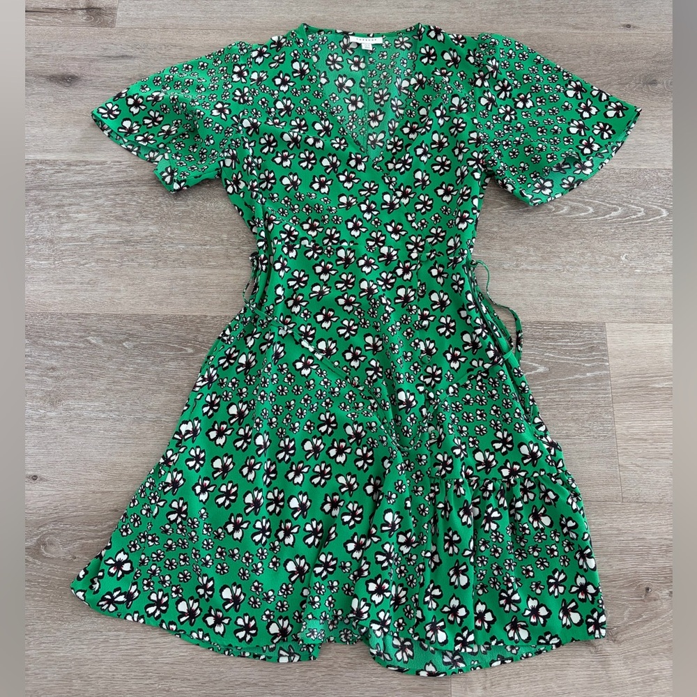 Topshop Green Floral Dress